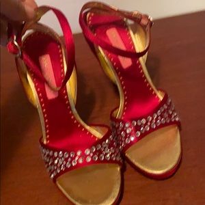 Betsy Johnson red heels size 5.5 new without box